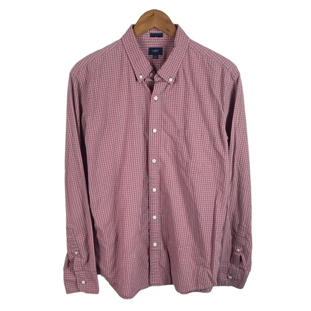 BF1039 Mens J. Crew Preppy Plaid SLIM Fit Button Down Shirt XL